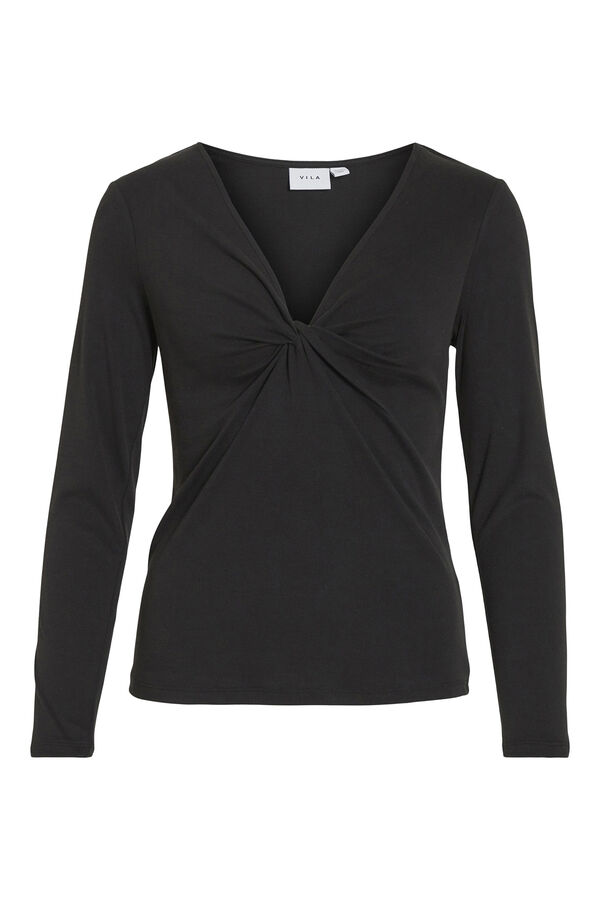 Vila Top de punto nudo Negro