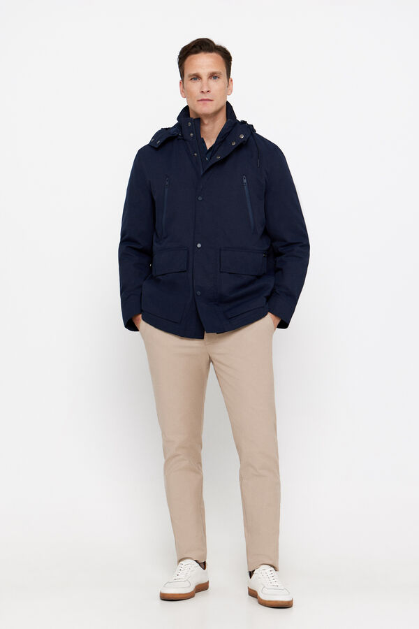 Cortefiel Blusão impermeável Azul