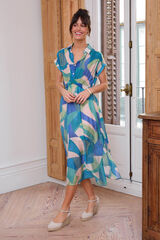 Pol&iacute;n Et Moi Vestido geom&eacute;trico Simonetta Azul