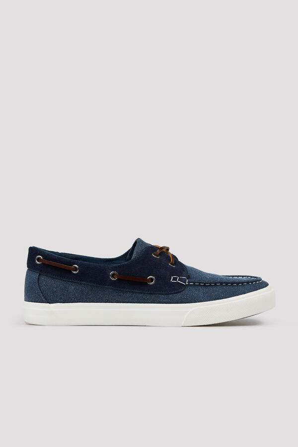 Cortefiel Zapato nautico piel Azul marino