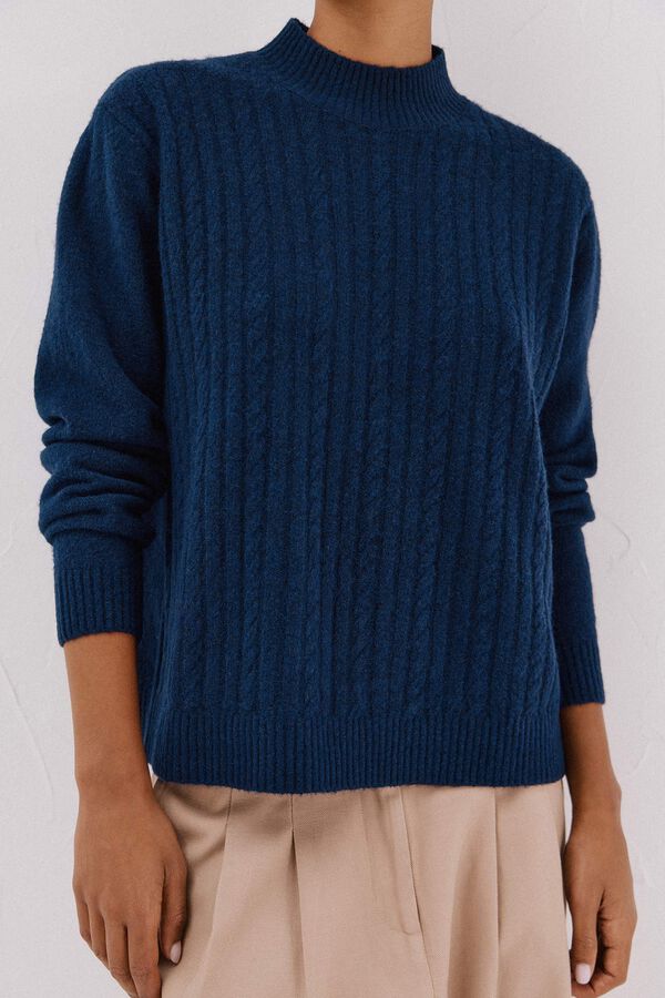 Cortefiel Jersey Perkins trenzas Azul marino
