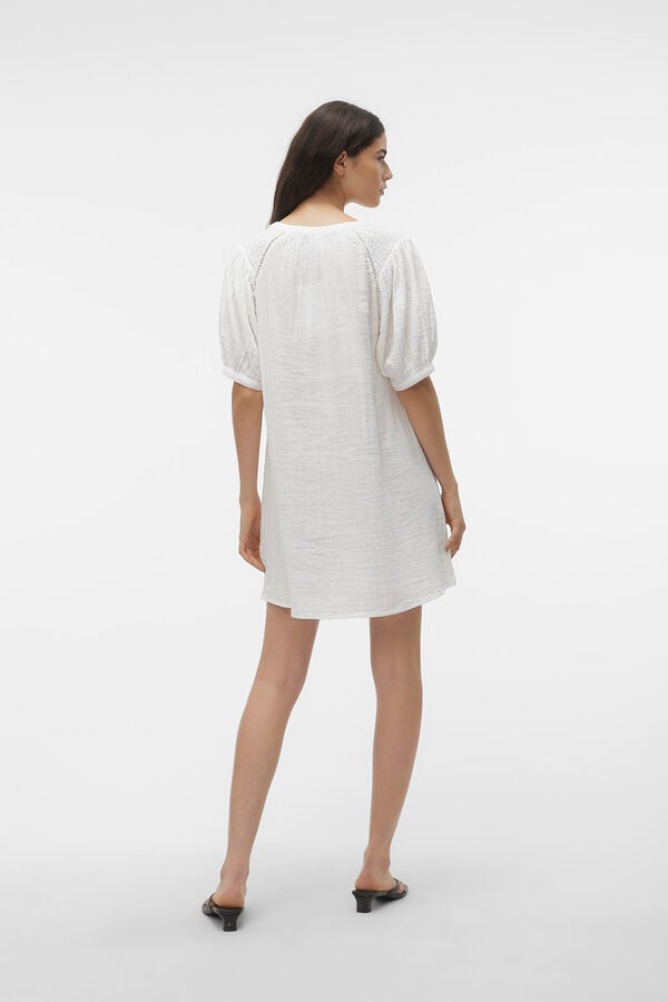 Vero Moda Vestido curto de algod&atilde;o  Branco