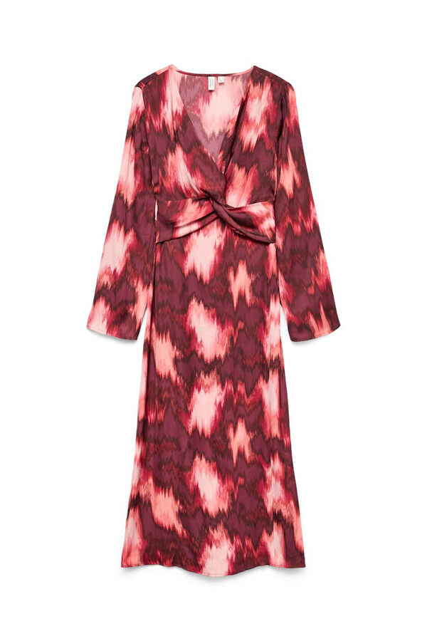 Vero Moda Vestido midi de manga larga Granate