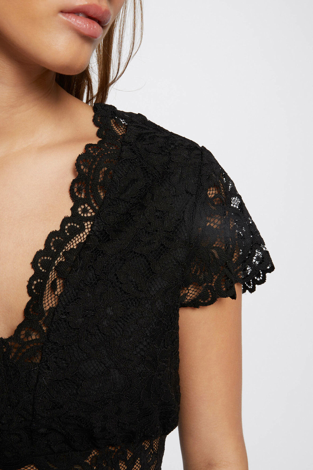 Morgan Camiseta encaje y escote en V