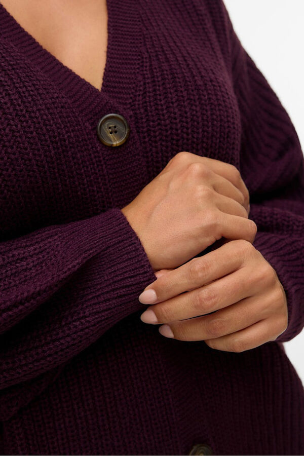 Vero Moda Curve C&aacute;rdigan de punto fr&iacute;o talla grande Morado