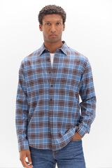 Cortefiel Camisa twill xadrez Azul
