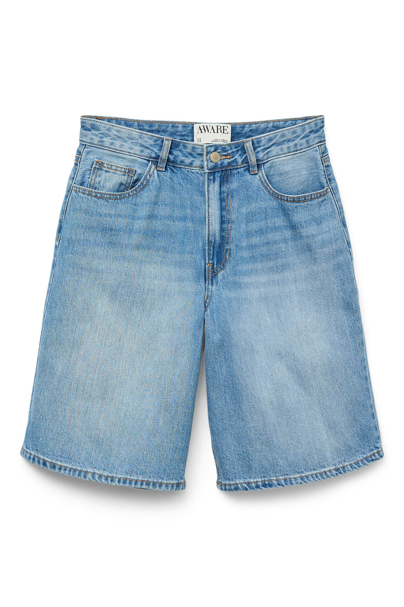Vero Moda Bermuda denim corte alta