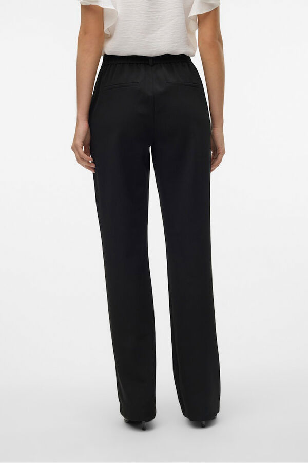 Vero Moda Pantal&oacute;n recto con cintura el&aacute;stica Negro