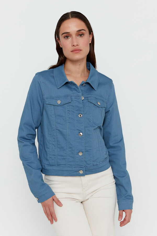 Vero Moda Blus&atilde;o curto de denim  Azul