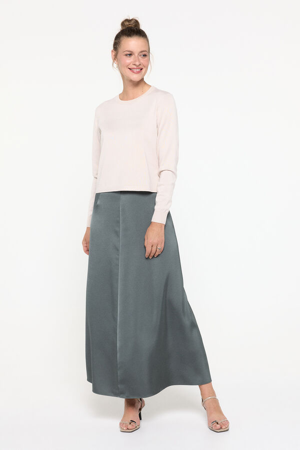 Vero Moda Saia midi em tecido cetim Verde