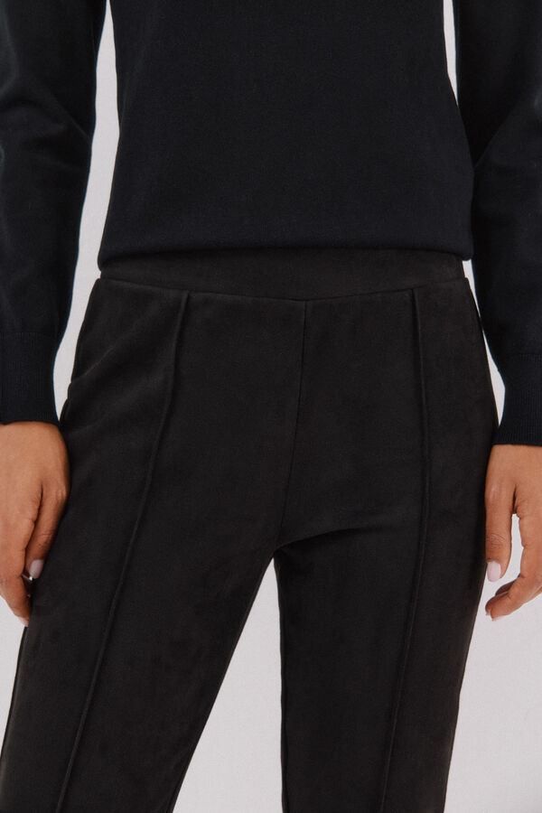 Cortefiel Legging de mujer de efecto ante Negro