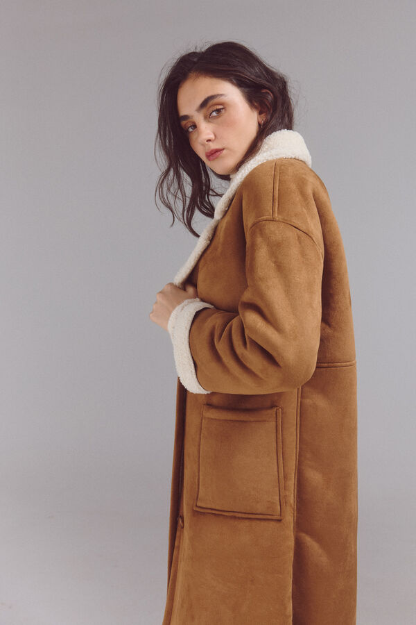 Slowlove Sobretudo dupla face Castanho