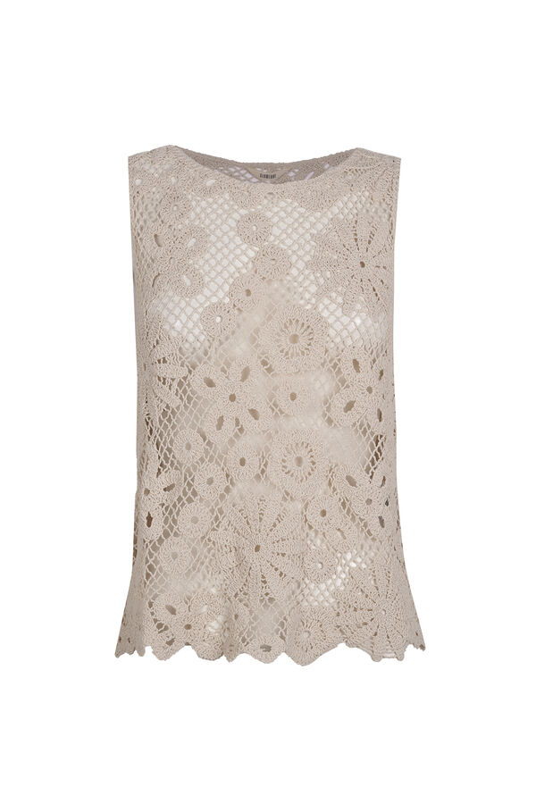 Slowlove Top de crochet floral Ecru