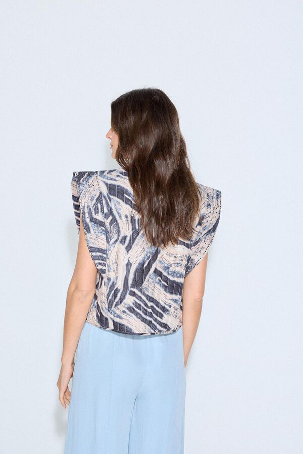 Slowlove Colete acolchoado estampado Azul