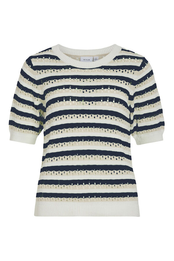 Vila Top de malha de algodão orgânico Multicolorido