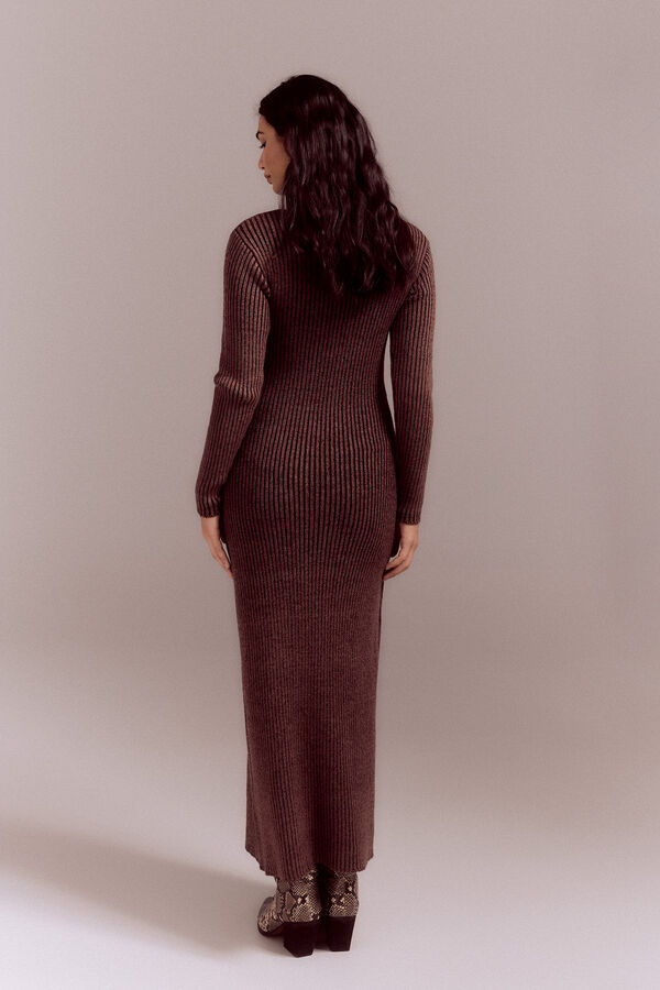 Slowlove Vestido punto canal&eacute; abertura Arena