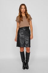 Vila Falda polipiel corta Negro