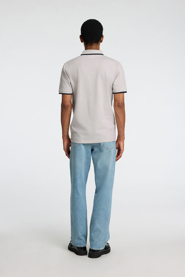 Selected Polo manga curta piqu&eacute; Cinzento