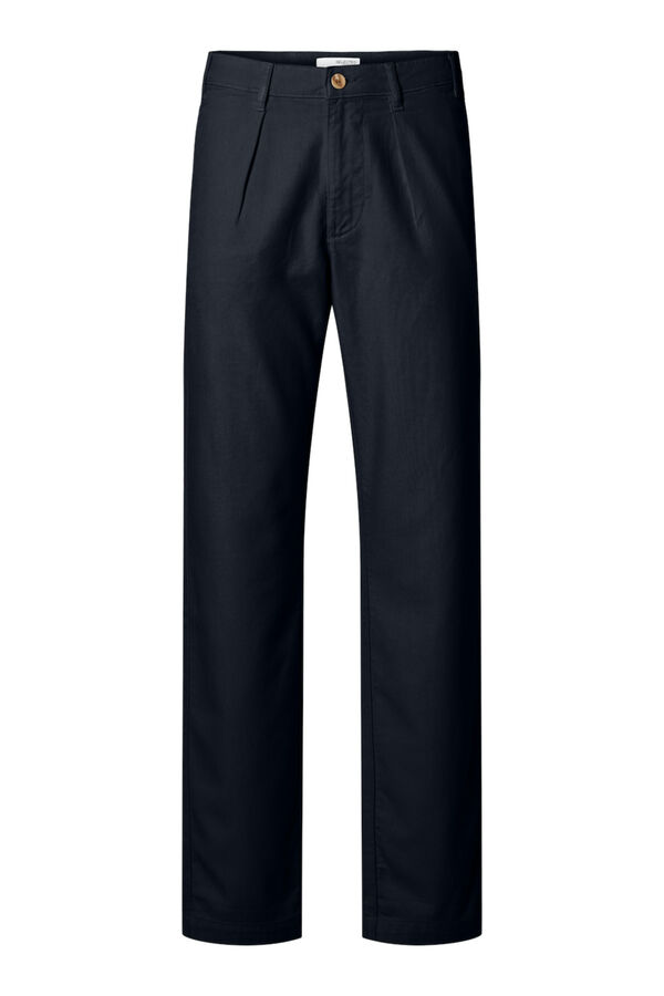 Selected Cal&ccedil;a chin&ecirc;s confeccionado com algod&atilde;o org&acirc;nico e Lyocell Tencel.  Azul
