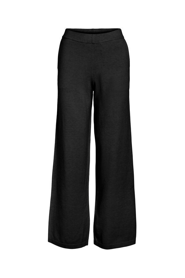 Vila Pantal&oacute;n largo de punto con viscosa Negro