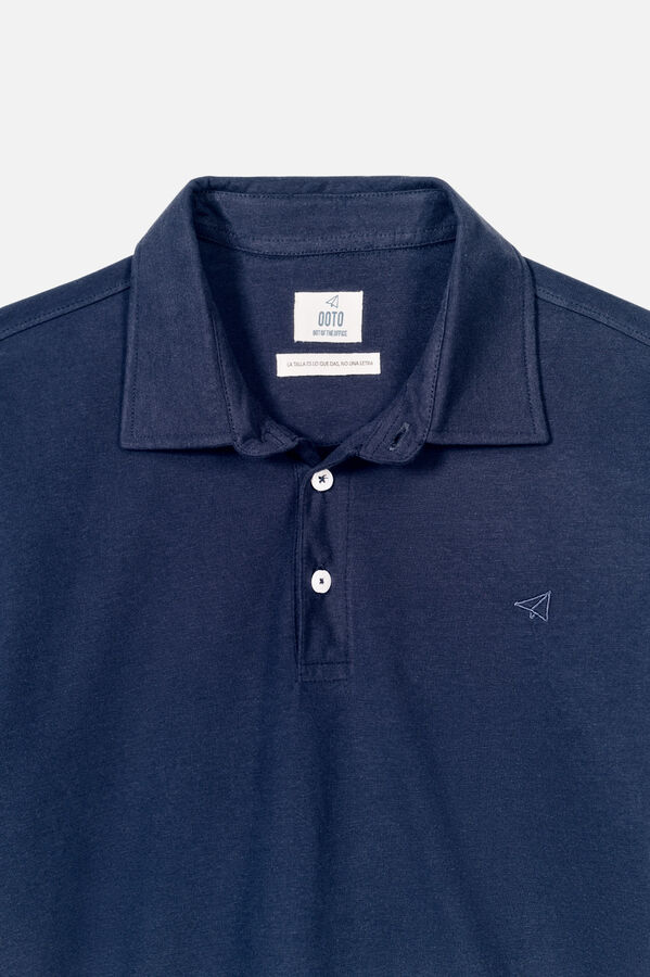 OOTO Polo lavada com bordado de avi&atilde;o Azul