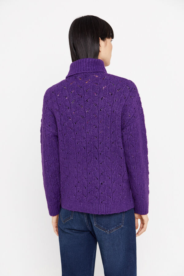 Cortefiel Jersey punto calados Morado