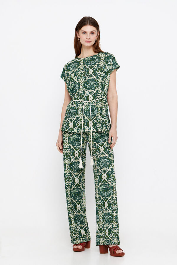 Cortefiel Cal&ccedil;as malha estampadas Verde