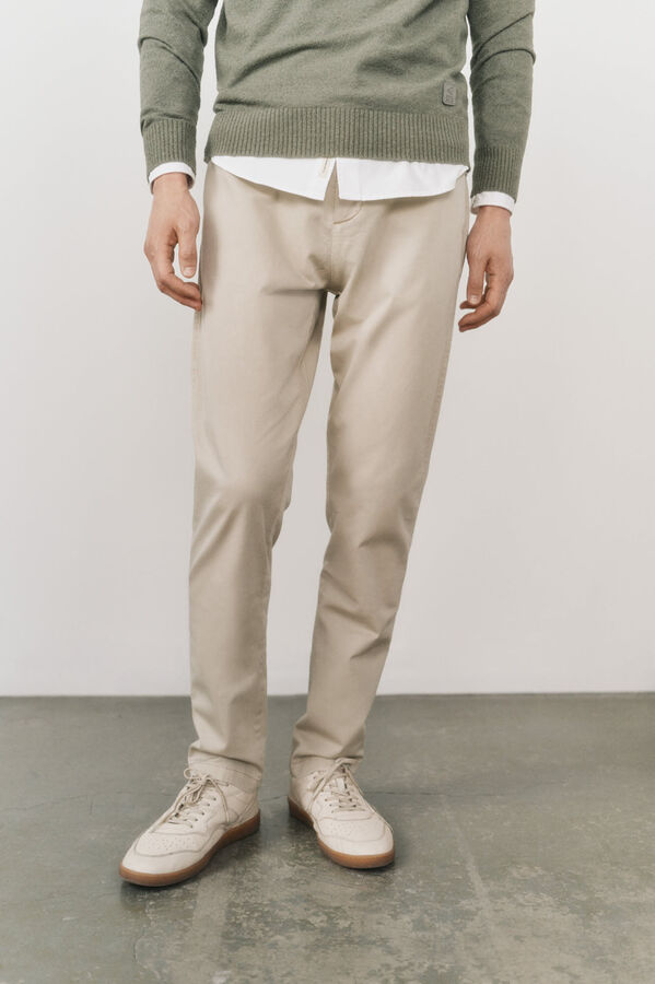 OOTO Pantalón chino slim fit Beige