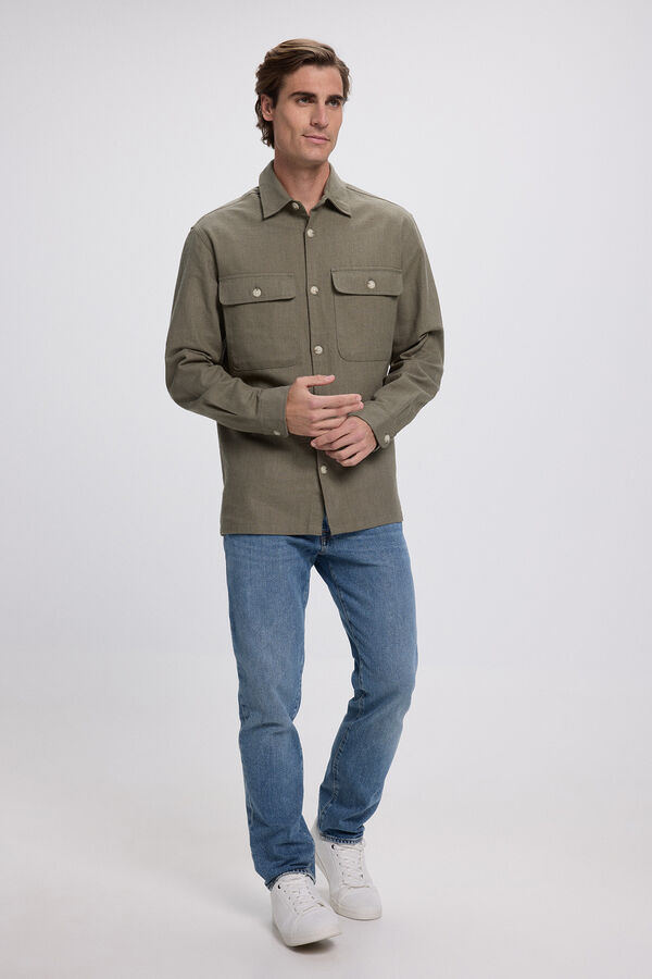 Jack & Jones Sobrecamisa confort fit Kaki