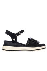 XTI Sandalia cu&ntilde;a pala ancha y pulsera Negro