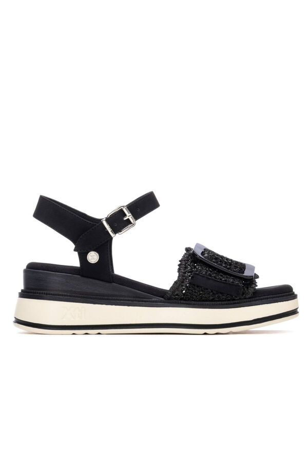 XTI Sandalia cu&ntilde;a pala ancha y pulsera Negro