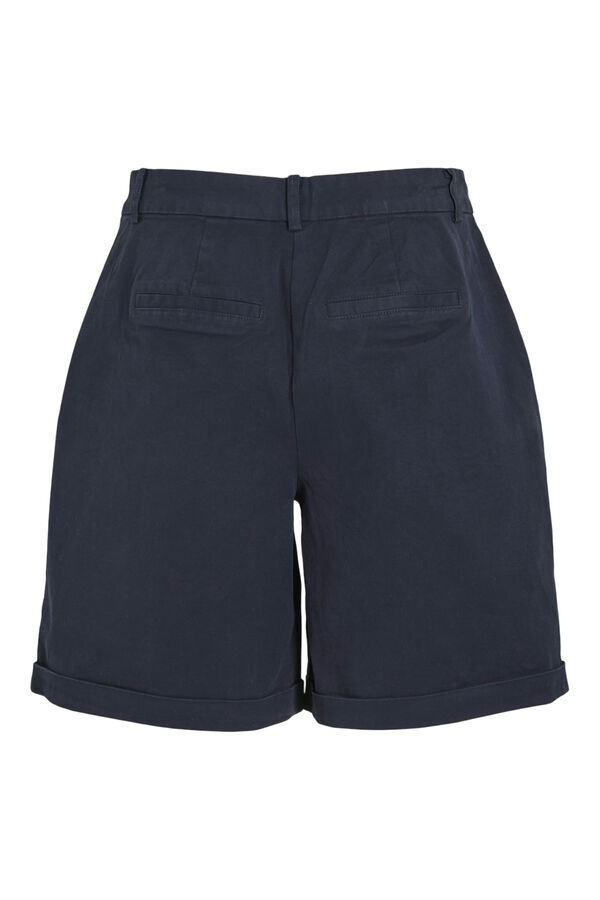 Vila Pantal&oacute;n corto de tiro alto tipo chino Azul marino