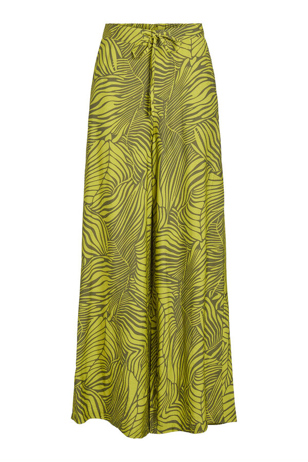 Vila Pantal&oacute;n ancho estampado tropical con viscosa Verde