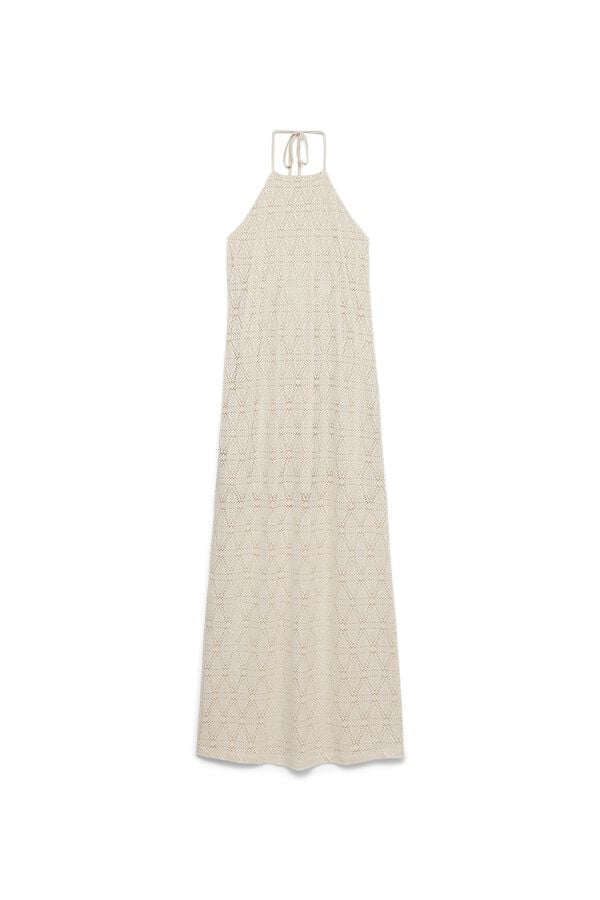 Vero Moda Vestido comprido gola halter Tostado