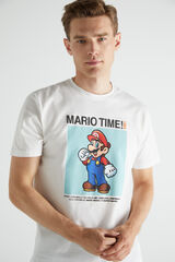 Cortefiel T-shirt super mario Ecru