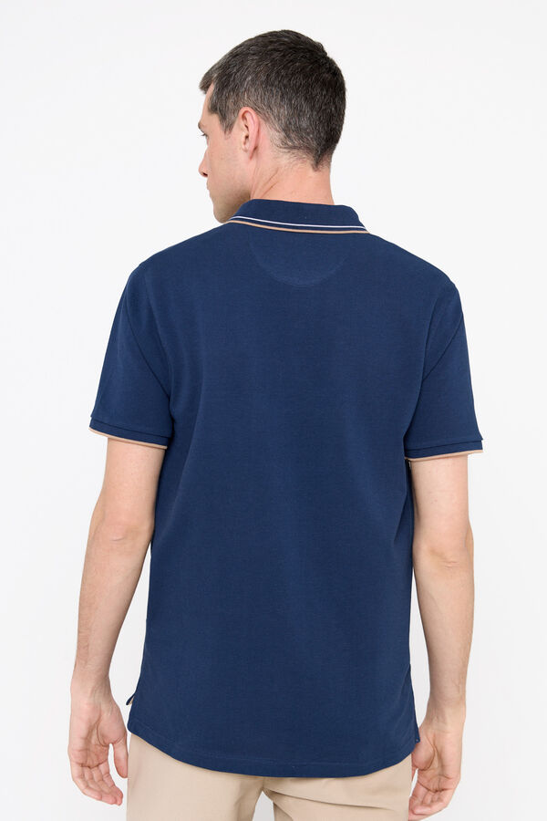 Cortefiel Polo piqu&eacute; con tips Azul marino