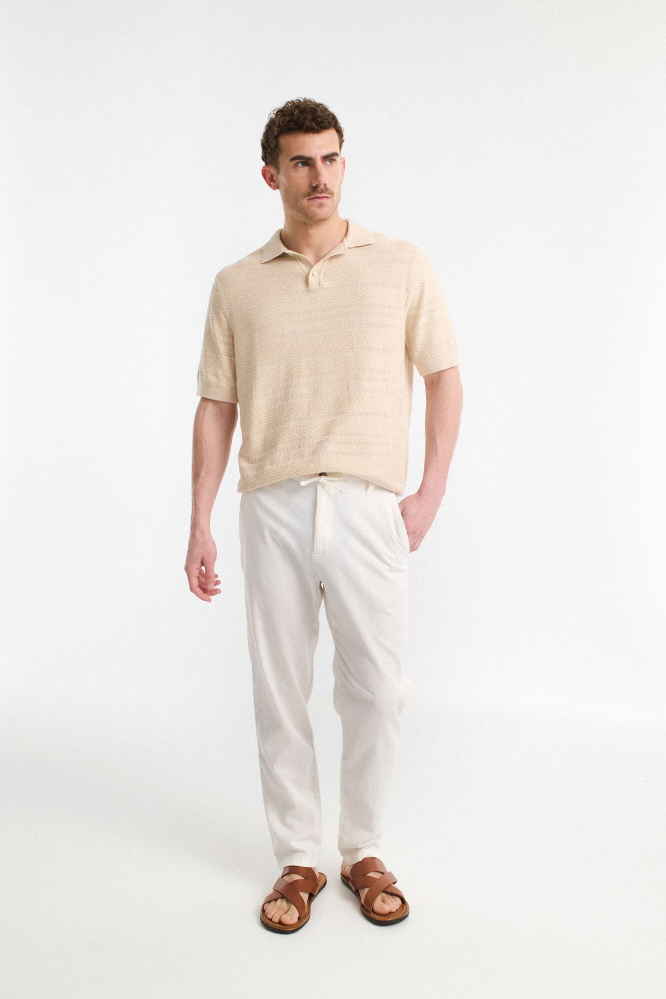 Selected Polo de punto estructura de manga corta