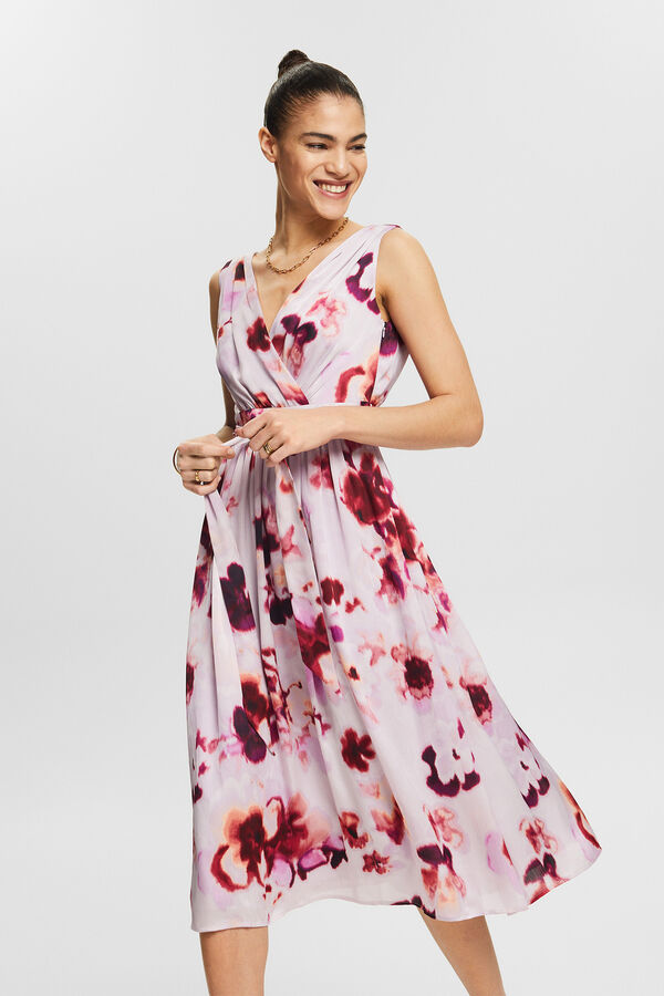 Esprit Vestido largo estampado floral plisado Multicolor