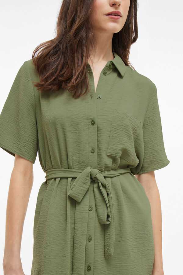 Vila Vestido camiseiro curto Verde