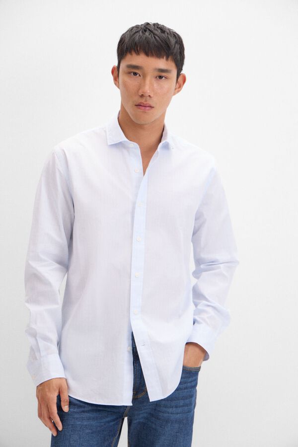 Cortefiel Camisa cuadros popel&iacute;n Azul