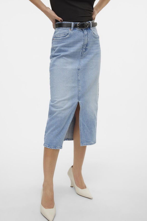 Vero Moda Falda vaquera midi Azul