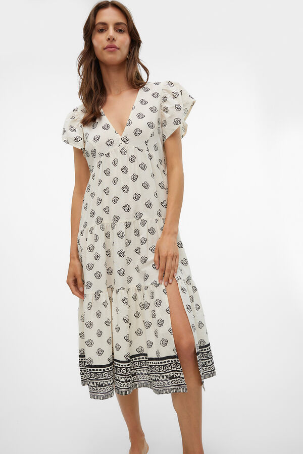 Vero Moda Vestido midi de manga corta Gris