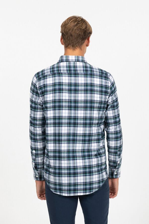 elPulpo Camisa xadrez Danúbio Viyela  Azul