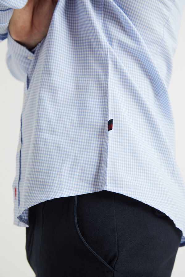 Williot Camisa Micro Vichy Slim Fit Azul