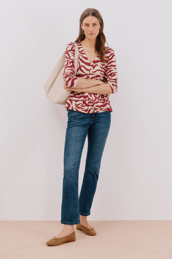 Cortefiel Top fluido pliegue Multicolor