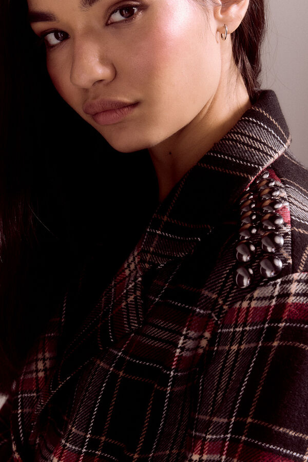 Slowlove Blazer de cuadros con tachas Multicolor