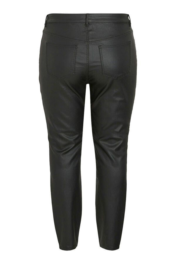 Evoked by Vila Cal&ccedil;a skinny encerada curvil&iacute;nea Preto