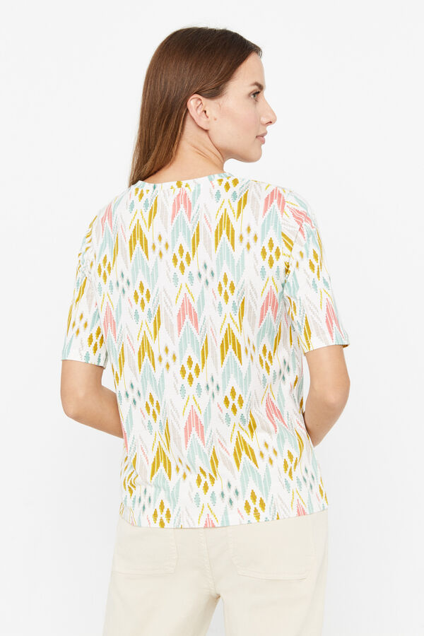 Cortefiel Camiseta estampado geométrico Estampado blanco