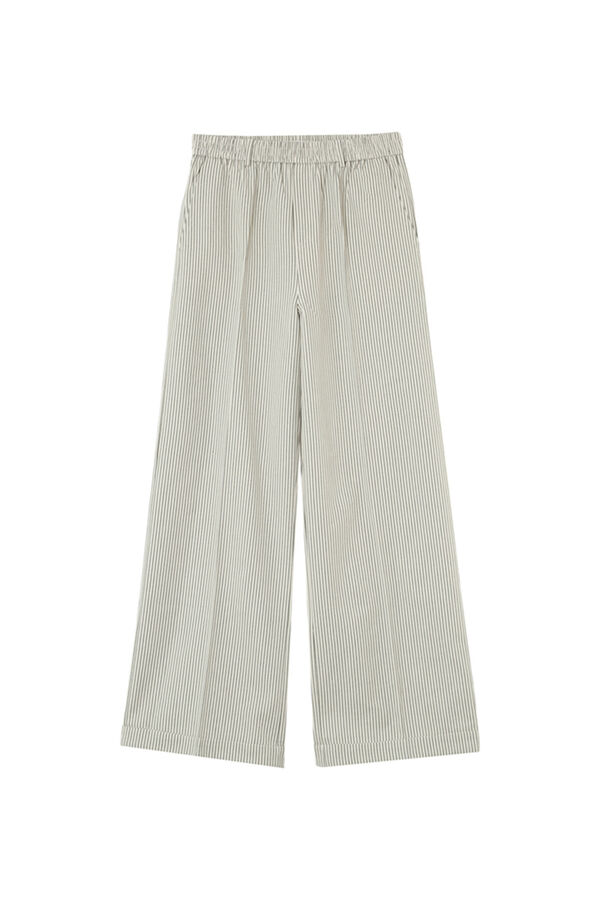 Grace & Mila Pantalon ancho a rayas Blanco