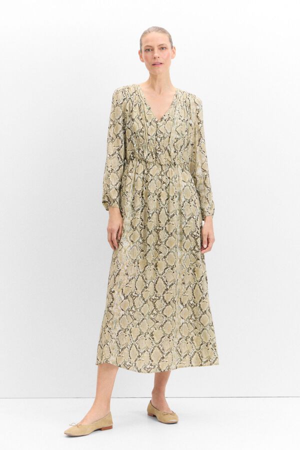 Cortefiel Vestido estampado cobra Multicolorido